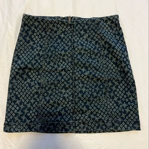 Free People blue and green floral pencil skirt Sz 12